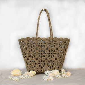 Bolso de <span class=keywords><strong>Ganchillo</strong></span> de Gran Capacidad, Color Sólido, Diseño Calado, Bolso de Mano de <span class=keywords><strong>Ganchillo</strong></span> Moderno, Estilo Mori Minimalista, Bolso de Vacaciones - Product Image 6