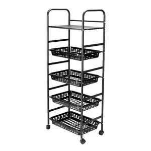 Wholesale aluminum rack cabinet organizer-5-Tier Adjustable Shelving Unit Storage Rack, Kitchen Laundry Bathroom Cabinet Organizer