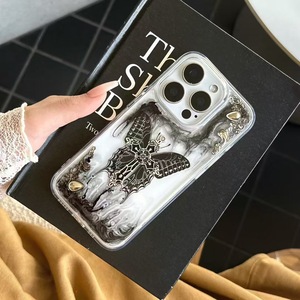 NUOVA Custodia per Telefono di Lusso Stile Punk Gotico con Farfalla e Croce per <span class=keywords><strong>iPhone</strong></span> 16 <span class=keywords><strong>Pro</strong></span> <span class=keywords><strong>Max</strong></span> 15 14 13 12 <span class=keywords><strong>11</strong></span>, <span class=keywords><strong>Cover</strong></span> <span class=keywords><strong>Nera</strong></span> in Resina Epossidica Effetto Acquerello - Product Image 2