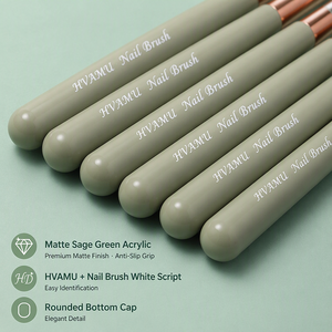Pinceau à ongles ovale avec manche en bois, poils en nylon extra fins, fournitures professionnelles haut de gamme pour la manucure en salon, peinture au gel - Product Image 4
