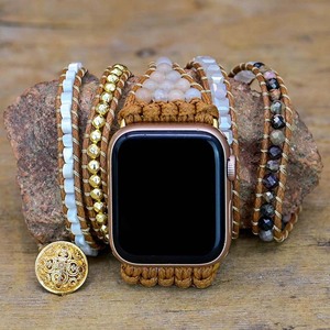 <span class=keywords><strong>Bracelet</strong></span> de bijoux de bohême CAOWTAN pour <span class=keywords><strong>Apple</strong></span> <span class=keywords><strong>Watch</strong></span> Band 44 45 42 41mm <span class=keywords><strong>Bracelet</strong></span> <span class=keywords><strong>tressé</strong></span> de perles naturelles faites à la main vintage pour Iwatch Band - Product Image 3