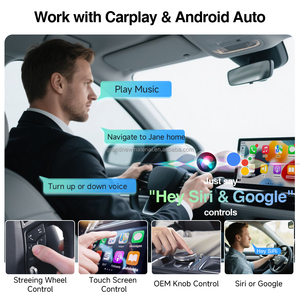 Grandnavi mini không dây Carplay Android Auto Dongle hỗ trợ ban đầu chỉ đạo bánh xe điều khiển bằng giọng nói điều khiển <span class=keywords><strong>Google</strong></span> bản đồ - Product Image 3