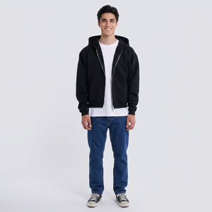 Sweats à capuche personnalisés pour hommes, oversize, double fermeture éclair, sweats à capuche fonctionnels, streetwear, épaules tombantes, poids lourd, sweats à capuche vierges avec fermeture éclair pour hommes - Product Image 1