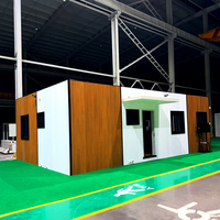 Maison modulaire préfabriquée de luxe moderne, finition grain de bois écologique, maison conteneur pour habitation, certification CE
