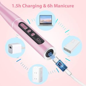 Professional Cordless <b>Nail</b> Drill Buffer Machine Digital Display 5-Speed F/R USB Portable Efile 20000 RPM Electric <b>Nail</b> Care Kit - Product Image 4