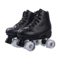 Patins à roulettes à double rangée HQD K028 en similicuir, roulements ABEC-7, châssis en alliage, roues lumineuses, légers, durables, pour usage extérieur