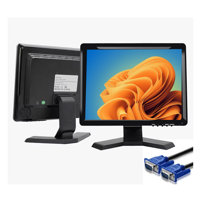 OEM LOGO Desktop 15 17 Inch TFT LCD LED Computer Monitor 1280x1024 PC Display VGA HD AV USB Input 12V 24V DC for Office POS