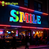 Enseigne publicitaire lumineuse en lettres 3D LED personnalisées en acrylique pour entreprises, étanche IP65, compatible Google Assistant