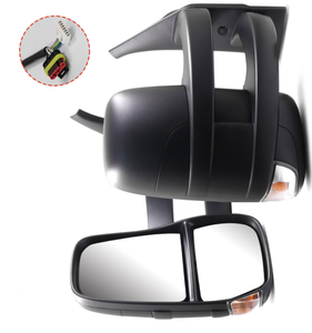 XMAXVISION New Large <b>Glass</b> Power Heated Turn Signal Convex Temperature Sensor Left Side <b>Mirror</b> Black for 2011-2014 Long Arm - Product Image 4