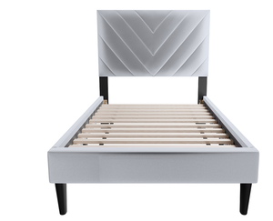 Lit double moderne réglable et confortable avec revêtement en velours - Product Image 3