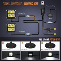 Luces LED Cuadradas de 3.2 Pulgadas con DRL, 20W 2510LM, Luz de Trabajo de Haz Superconcentrado para Conducción Todoterreno, Luces de Zanja para Camiones, SUV, ATV y UTV