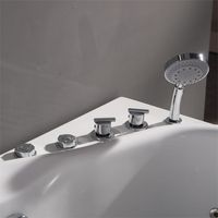 Bañera de Hidromasaje Acrílica Ovalada de 1.45m para Interiores, Moderna, para 1 Persona, Diseño que Ahorra Espacio, Fácil Instalación, a Prueba de Fugas