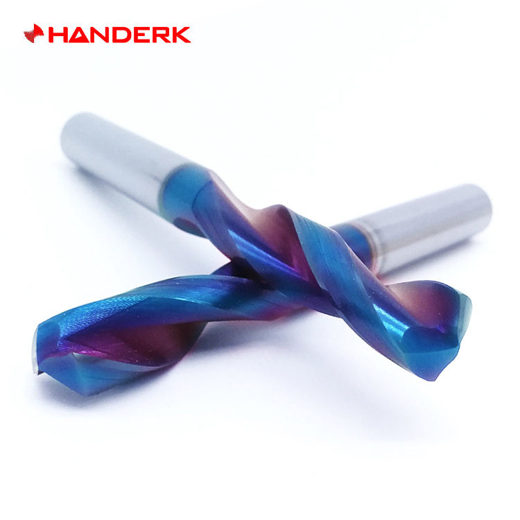 HANDERK Hrc65 Metal Drill Bits 2 Flute Tungsten Twist Carbide Drill Bit ...