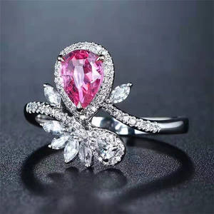 Modischer Schöner Schmuck Designer 18k Gold Damen Fingerring 0,95ct Natürlicher Rosa Saphir Steinring - Product Image 3