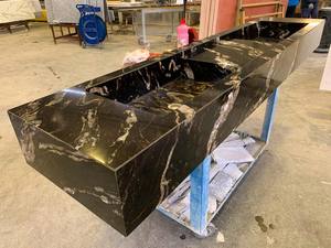 יוקרה טבעי מוזהב שחור לבן גרניט שטוח מטבח עליון משטח בסגנון עיצוב מודרני - Product Image 5