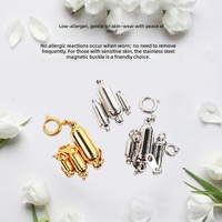 Fermoir magnétique puissant en acier inoxydable plaqué or 18 carats inaltérable, en forme de cœur, pour collier de perles DIY