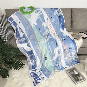 Dễ thương Tuần Lộc trang trí chăn, màu xanh, mềm mại Chăn len, Giáng sinh mô hình tùy chỉnh chăn, 60x40inch - Product Image 5