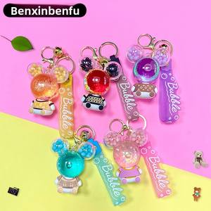 Nuevo Llavero Creativo con Diseño <span class=keywords><strong>de</strong></span> Cabeza <span class=keywords><strong>de</strong></span> <span class=keywords><strong>Mickey</strong></span> Relleno <span class=keywords><strong>de</strong></span> Aceite y Efecto <span class=keywords><strong>de</strong></span> Arena Movediza, Colgante para Coche y Bolso, Decoración, Modelo al por Mayor - Product Image 4