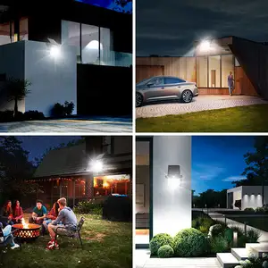 2024 nuovo giardino solare 1000LM luce esterna impermeabile pieghevole parete luminosa con sensore umano LED luminoso