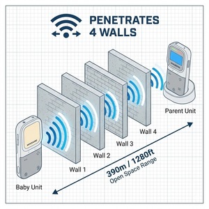 Moniteur audio pour bébé en gros, OEM/ODM, directement de l'usine, avec veilleuse, berceuses et interphone bidirectionnel - Product Image 5