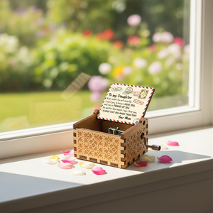 YIYU - Caja de Música de Madera Contrachapada con Manivela, Estilo Americano, Rectangular, con Sonido de los Años 30, You Are My Sunshine - Product Image 3