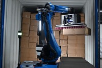 Robot de chargement et de déchargement automatique de conteneurs, machine de palettisation à chenilles IA pour cartons et camions