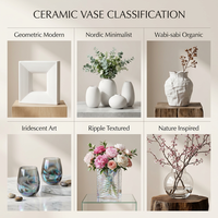 Vase décoratif en céramique européen ARM LVG, diffuseur de fleurs, pot créatif en forme d'oreiller, ensemble de vases, récipients à fleurs pour la décoration de la maison et des hôtels