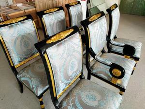 Juego de mesa de comedor de madera de teca clásica antigua de lujo, forma ovalada tallada a mano de alta calidad sólida para cocina o <span class=keywords><strong>supermercado</strong></span> - Product Image 5