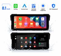 Navigateur étanche pour moto 8,1 pouces 1600x600 avec CarPlay sans fil, écran d'affichage TPMS pour moto