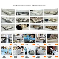 Canapé Courbé Moderne 3 Places en Tissu Flanelle Crème Style Nordique 2026 avec Éponge Haute Densité – Ensemble de Mobilier de Salon
