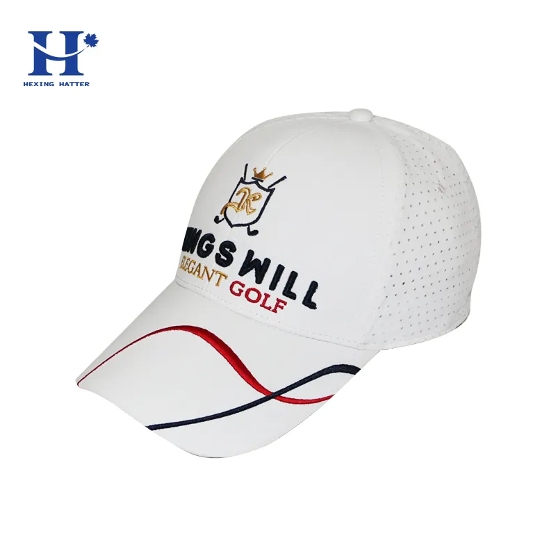 Chapéu esportivo bordado por atacado, 6 painéis, feito sob encomenda, 100% algodão 3d, logotipo do bordado, golf, esportes