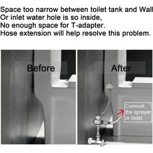 Rallonge de tuyau Nzman 6 pouces pour <span class=keywords><strong>TOTO</strong></span> C110/E200/S300/S400 <span class=keywords><strong>BIDET</strong></span>, 7/8 mâle à 7/8 femelle, arrêt des fuites de l'adaptateur de pulvérisateur de <span class=keywords><strong>bidet</strong></span> - Product Image 5