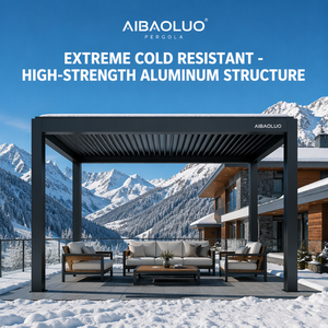 <span class=keywords><strong>Pergola</strong></span> à toit motorisé à lames orientables Elite pour <span class=keywords><strong>chalet</strong></span> de ski de luxe, terrasse en montagne, testée pour charges de neige importantes, véranda hivernale - Product Image 3