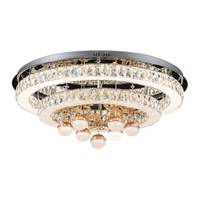 Luminaires de plafond multi-couches pour la maison, luminaires modernes pour chambre à coucher, plafonnier rond en cristal K9 LED de luxe pour salon