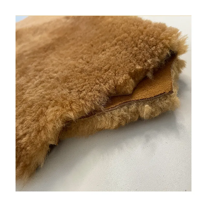 customized tanned brown Raw Real Wool Genuine Sheep Leather Skins Hides Soft Fur