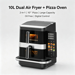Friggitrice ad Aria 3-in-1 Anbolife con Doppio Cestello e Forno per Pizza da 10 Pollici, Friggitrice ad Aria Grande da 10L, 2800W, <span class=keywords><strong>12</strong></span> Menu Preimpostati, Antiaderente Senza Olio - Product Image 4