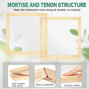Barres de cadre de toile DIY pour peinture sur toile, kit de cadre de toile premium de 12 pouces, prêt à accrocher pour la décoration intérieure et la peinture par numéros - Product Image 2