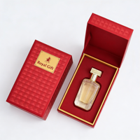 Boîte cadeau de parfum de luxe personnalisée, style livre rouge, emballage rigide magnétique, estampage à chaud doré, usine OEM