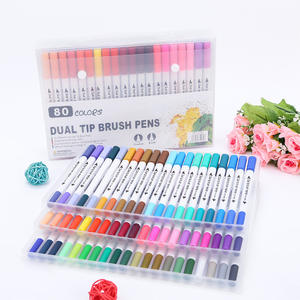 Stylo marqueur pinceau aquarelle Stylo pinceau double pointe Twin Tip Art marqueur coloré Soft Tip Skeched marker set - Product Image 4