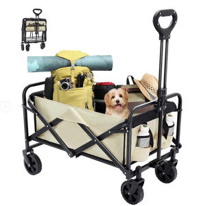 Chariot de plage pliable robuste grande capacité, chariot utilitaire pliable à 4 roues en PVC, personnalisable OEM, chariot d'extérieur - Product Image 2