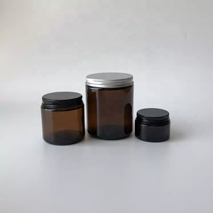 Tarro de Vidrio Transparente Ámbar para Almacenamiento de Cosméticos, <span class=keywords><strong>Crema</strong></span> para el Cuidado de la Piel, Bálsamos Hidratantes con Tapa Metálica Dorada/Plateada para <span class=keywords><strong>Crema</strong></span> Corporal, Facial y de Manos - Product Image 2