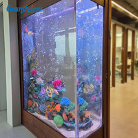 Grand aquarium rectangulaire en acrylique écologique de 500 L avec garantie de 30 ans pour les hôtels, les halls d'entrée et l'utilisation commerciale