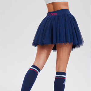 Custom Logo Front Women's High Waist Tennis Skort Quick Dry Breathable Moisture Wicking Golf Fitness Built-in Shorts OEM