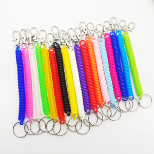 Porte-clés spirale rétractable antivol anti-perte avec <span class=keywords><strong>cordon</strong></span> extensible et mousqueton métallique - Product Image 1