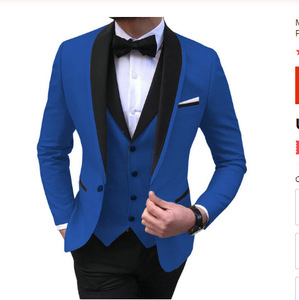 Traje de 3 Piezas (Chaqueta+Pantalón+Chaleco) con Solapa Negra para <span class=keywords><strong>Hombre</strong></span>, Traje de Novio Entallado Hecho a Medida, Traje de Boda Personalizado - Product Image 5
