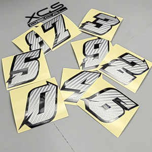 Autocollants latéraux de porte en vinyle argenté à faible MOQ pour moto, style course automobile, avec bords jaunes fluorescents et effet rayures - Product Image 4