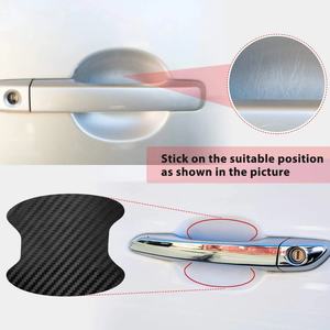 4 pièces, autocollants de protection pour poignées de porte de voiture, film de protection pour poignées de voiture en fibre de carbone, film de protection pour voiture résistant aux rayures - Product Image 4