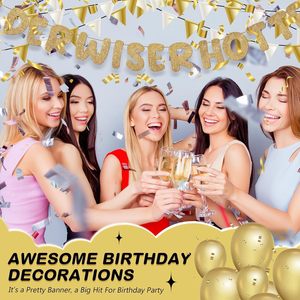 Bannière à paillettes amusante « Plus âgée, plus sage, plus sexy » pour femmes, décorations de fête d'<span class=keywords><strong>anniversaire</strong></span> pour les 30, 40, 50, 60, 70, 80 ans - Product Image 5