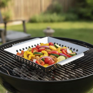 Panier de cuisson pour l'extérieur, panier de cuisson en acier inoxydable de qualité supérieure, accessoires de barbecue parfaits pour le poisson, les crevettes, les brochettes - Product Image 4