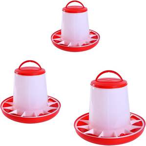 Nouvelle mangeoire automatique pour poulets en plastique rouge et blanc, mangeoire multi-capacité pour les élevages avicoles - Product Image 3